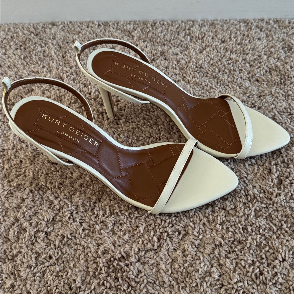 Kurt Geiger Cream and Brown Sandals - Picture 3 of 5